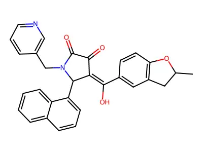 3-hydroxy-4-(2-methyl-2,3-dihydro-1-benzofuran-5-carbonyl)-5-(naphthalen-1-yl)-1-[(pyridin-3-yl)methyl]-2,5-dihydro-1H-pyrrol-2-one structure