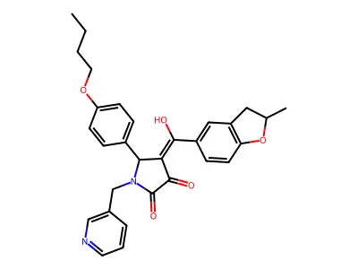 5-(4-butoxyphenyl)-3-hydroxy-4-(2-methyl-2,3-dihydro-1-benzofuran-5-carbonyl)-1-[(pyridin-3-yl)methyl]-2,5-dihydro-1H-pyrrol-2-one structure