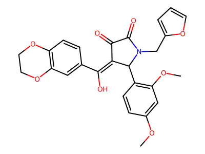 4-(2,3-dihydro-1,4-benzodioxine-6-carbonyl)-5-(2,4-dimethoxyphenyl)-1-[(furan-2-yl)methyl]-3-hydroxy-2,5-dihydro-1H-pyrrol-2-one structure