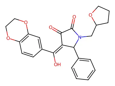 4-(2,3-dihydro-1,4-benzodioxine-6-carbonyl)-3-hydroxy-1-[(oxolan-2-yl)methyl]-5-phenyl-2,5-dihydro-1H-pyrrol-2-one structure