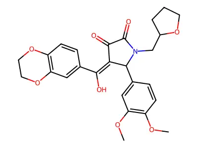 4-(2,3-dihydro-1,4-benzodioxine-6-carbonyl)-5-(3,4-dimethoxyphenyl)-3-hydroxy-1-[(oxolan-2-yl)methyl]-2,5-dihydro-1H-pyrrol-2-one structure