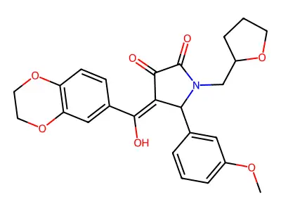 4-(2,3-dihydro-1,4-benzodioxine-6-carbonyl)-3-hydroxy-5-(3-methoxyphenyl)-1-[(oxolan-2-yl)methyl]-2,5-dihydro-1H-pyrrol-2-one structure