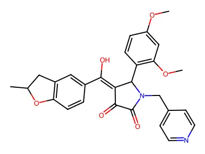 5-(2,4-dimethoxyphenyl)-3-hydroxy-4-(2-methyl-2,3-dihydro-1-benzofuran-5-carbonyl)-1-[(pyridin-4-yl)methyl]-2,5-dihydro-1H-pyrrol-2-one structure