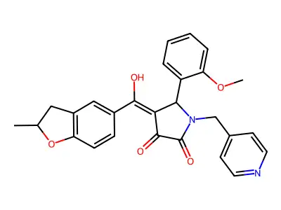 3-hydroxy-5-(2-methoxyphenyl)-4-(2-methyl-2,3-dihydro-1-benzofuran-5-carbonyl)-1-[(pyridin-4-yl)methyl]-2,5-dihydro-1H-pyrrol-2-one structure