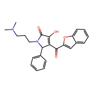 4-(1-benzofuran-2-ylcarbonyl)-1-[3-(dimethylamino)propyl]-3-hydroxy-5-phenyl-1,5-dihydro-2H-pyrrol-2-one structure
