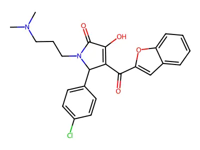 4-(benzofuran-2-carbonyl)-5-(4-chlorophenyl)-1-(3-(dimethylamino)propyl)-3-hydroxy-1H-pyrrol-2(5H)-one structure