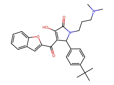 4-(benzo[d]furan-2-ylcarbonyl)-1-[3-(dimethylamino)propyl]-5-[4-(tert-butyl)ph enyl]-3-hydroxy-3-pyrrolin-2-one structure