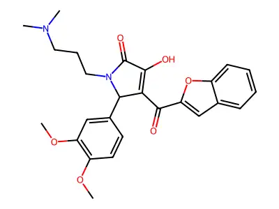 4-(1-benzofuran-2-carbonyl)-5-(3,4-dimethoxyphenyl)-1-[3-(dimethylamino)propyl]-3-hydroxy-2,5-dihydro-1H-pyrrol-2-one structure