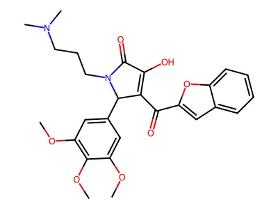 4-(1-benzofuran-2-ylcarbonyl)-1-[3-(dimethylamino)propyl]-3-hydroxy-5-(3,4,5-trimethoxyphenyl)-1,5-dihydro-2H-pyrrol-2-one structure
