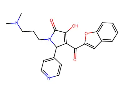 4-(benzofuran-2-carbonyl)-1-(3-(dimethylamino)propyl)-3-hydroxy-5-(pyridin-4-yl)-1H-pyrrol-2(5H)-one structure