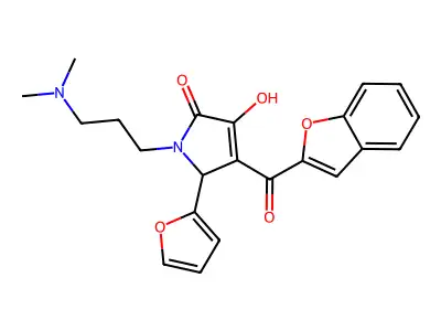 4-(benzofuran-2-carbonyl)-1-(3-(dimethylamino)propyl)-5-(furan-2-yl)-3-hydroxy-1H-pyrrol-2(5H)-one structure