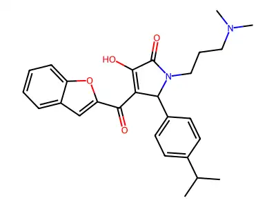 4-(benzofuran-2-carbonyl)-1-(3-(dimethylamino)propyl)-3-hydroxy-5-(4-isopropylphenyl)-1H-pyrrol-2(5H)-one structure