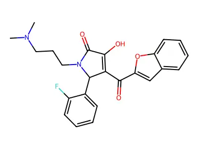 4-(1-benzofuran-2-carbonyl)-1-[3-(dimethylamino)propyl]-5-(2-fluorophenyl)-3-hydroxy-2,5-dihydro-1H-pyrrol-2-one structure