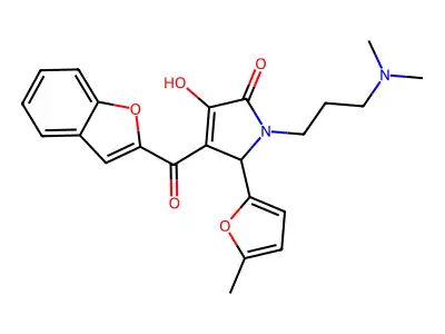 4-(benzofuran-2-carbonyl)-1-(3-(dimethylamino)propyl)-3-hydroxy-5-(5-methylfuran-2-yl)-1H-pyrrol-2(5H)-one structure