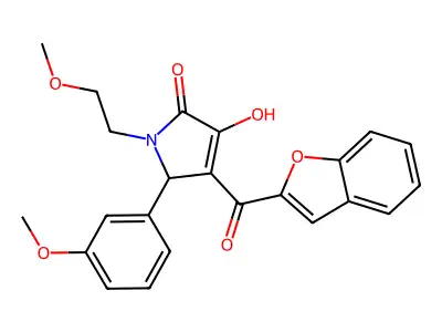 4-(1-benzofuran-2-ylcarbonyl)-3-hydroxy-1-(2-methoxyethyl)-5-(3-methoxyphenyl)-1,5-dihydro-2H-pyrrol-2-one structure