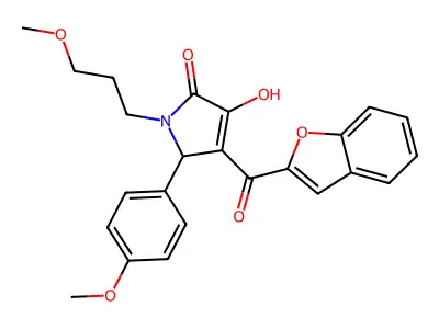 4-(1-benzofuran-2-ylcarbonyl)-3-hydroxy-5-(4-methoxyphenyl)-1-(3-methoxypropyl)-1,5-dihydro-2H-pyrrol-2-one structure