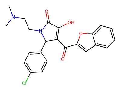 4-(benzofuran-2-carbonyl)-5-(4-chlorophenyl)-1-(2-(dimethylamino)ethyl)-3-hydroxy-1H-pyrrol-2(5H)-one structure
