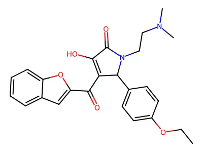 4-(1-benzofuran-2-ylcarbonyl)-1-[2-(dimethylamino)ethyl]-5-(4-ethoxyphenyl)-3-hydroxy-1,5-dihydro-2H-pyrrol-2-one structure