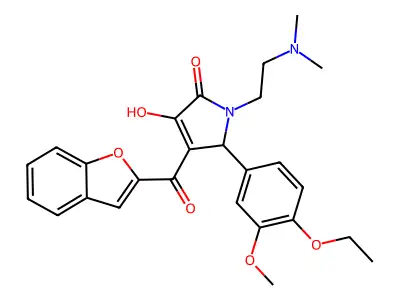 4-(1-benzofuran-2-ylcarbonyl)-1-[2-(dimethylamino)ethyl]-5-(4-ethoxy-3-methoxyphenyl)-3-hydroxy-1,5-dihydro-2H-pyrrol-2-one structure