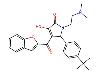 4-(benzofuran-2-carbonyl)-5-(4-(tert-butyl)phenyl)-1-(2-(dimethylamino)ethyl)-3-hydroxy-1H-pyrrol-2(5H)-one structure