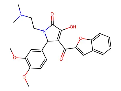 4-(1-benzofuran-2-ylcarbonyl)-5-(3,4-dimethoxyphenyl)-1-[2-(dimethylamino)ethyl]-3-hydroxy-1,5-dihydro-2H-pyrrol-2-one structure