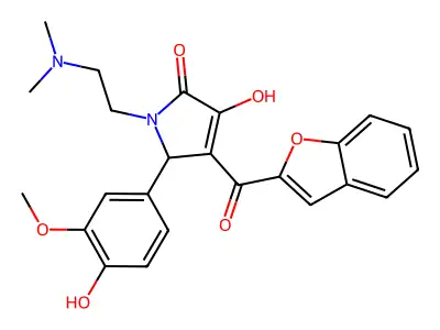 4-(1-benzofuran-2-ylcarbonyl)-1-[2-(dimethylamino)ethyl]-3-hydroxy-5-(4-hydroxy-3-methoxyphenyl)-1,5-dihydro-2H-pyrrol-2-one structure