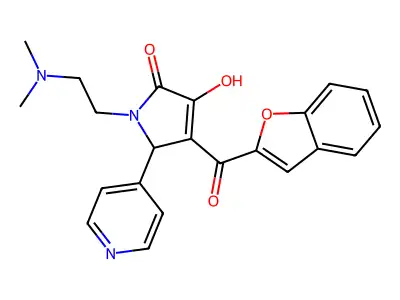 4-(1-benzofuran-2-ylcarbonyl)-1-[2-(dimethylamino)ethyl]-3-hydroxy-5-(pyridin-4-yl)-1,5-dihydro-2H-pyrrol-2-one structure