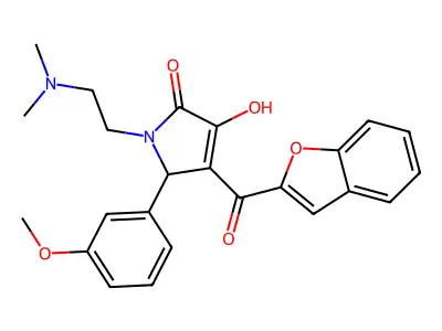 4-(benzofuran-2-carbonyl)-1-(2-(dimethylamino)ethyl)-3-hydroxy-5-(3-methoxyphenyl)-1H-pyrrol-2(5H)-one structure