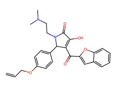 5-[4-(allyloxy)phenyl]-4-(1-benzofuran-2-ylcarbonyl)-1-[2-(dimethylamino)ethyl]-3-hydroxy-1,5-dihydro-2H-pyrrol-2-one structure