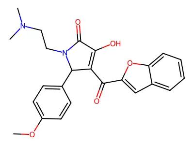 4-(1-benzofuran-2-ylcarbonyl)-1-[2-(dimethylamino)ethyl]-3-hydroxy-5-(4-methoxyphenyl)-1,5-dihydro-2H-pyrrol-2-one structure