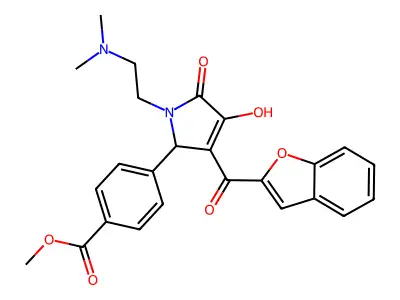 methyl 4-{3-(1-benzofuran-2-ylcarbonyl)-1-[2-(dimethylamino)ethyl]-4-hydroxy-5-oxo-2,5-dihydro-1H-pyrrol-2-yl}benzoate structure