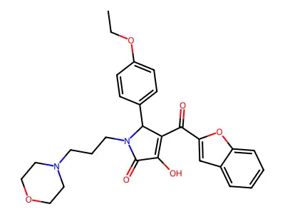 4-(benzo[d]furan-2-ylcarbonyl)-5-(4-ethoxyphenyl)-3-hydroxy-1-(3-morpholin-4-y lpropyl)-3-pyrrolin-2-one structure