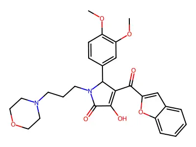 4-(1-benzofuran-2-ylcarbonyl)-5-(3,4-dimethoxyphenyl)-3-hydroxy-1-(3-morpholin-4-ylpropyl)-1,5-dihydro-2H-pyrrol-2-one structure