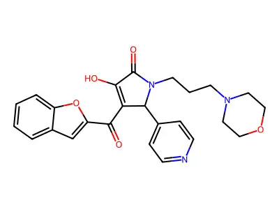 4-(Benzofuran-2-carbonyl)-3-hydroxy-1-(3-morpholin-4-yl-propyl)-5-pyridin-4-yl-1,5-dihydro-pyrrol-2-one structure