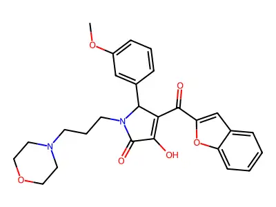 4-(1-benzofuran-2-carbonyl)-3-hydroxy-5-(3-methoxyphenyl)-1-[3-(morpholin-4-yl)propyl]-2,5-dihydro-1H-pyrrol-2-one structure