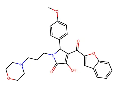 4-(1-benzofuran-2-ylcarbonyl)-3-hydroxy-5-(4-methoxyphenyl)-1-(3-morpholin-4-ylpropyl)-1,5-dihydro-2H-pyrrol-2-one structure