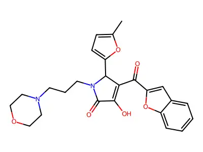 4-(1-benzofuran-2-carbonyl)-3-hydroxy-5-(5-methylfuran-2-yl)-1-[3-(morpholin-4-yl)propyl]-2,5-dihydro-1H-pyrrol-2-one structure