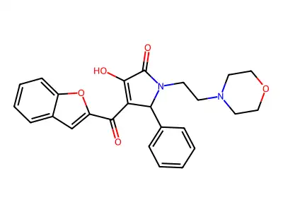4-(benzofuran-2-carbonyl)-3-hydroxy-1-(2-morpholinoethyl)-5-phenyl-1H-pyrrol-2(5H)-one structure