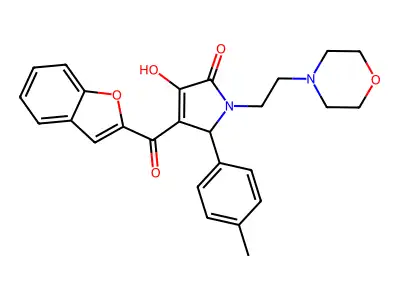 4-(benzofuran-2-carbonyl)-3-hydroxy-1-(2-morpholinoethyl)-5-(p-tolyl)-1H-pyrrol-2(5H)-one structure