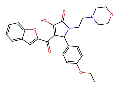 4-(1-benzofuran-2-ylcarbonyl)-5-(4-ethoxyphenyl)-3-hydroxy-1-[2-(morpholin-4-yl)ethyl]-1,5-dihydro-2H-pyrrol-2-one structure