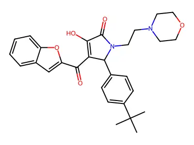 4-(1-benzofuran-2-ylcarbonyl)-5-(4-tert-butylphenyl)-3-hydroxy-1-[2-(morpholin-4-yl)ethyl]-1,5-dihydro-2H-pyrrol-2-one structure