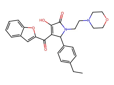 4-(1-benzofuran-2-carbonyl)-5-(4-ethylphenyl)-3-hydroxy-1-[2-(morpholin-4-yl)ethyl]-2,5-dihydro-1H-pyrrol-2-one structure