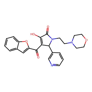 4-(1-benzofuran-2-ylcarbonyl)-3-hydroxy-1-[2-(morpholin-4-yl)ethyl]-5-(pyridin-3-yl)-1,5-dihydro-2H-pyrrol-2-one structure