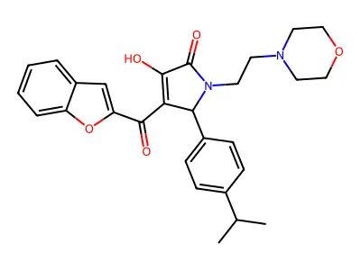 4-(1-benzofuran-2-ylcarbonyl)-3-hydroxy-1-[2-(morpholin-4-yl)ethyl]-5-[4-(propan-2-yl)phenyl]-1,5-dihydro-2H-pyrrol-2-one structure