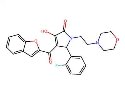 4-(1-benzofuran-2-carbonyl)-5-(2-fluorophenyl)-3-hydroxy-1-[2-(morpholin-4-yl)ethyl]-2,5-dihydro-1H-pyrrol-2-one structure