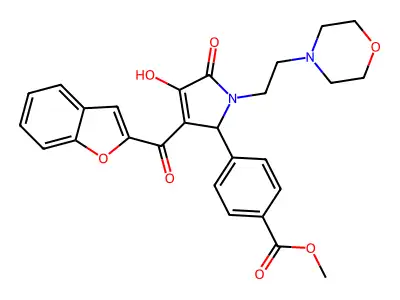 methyl 4-[3-(1-benzofuran-2-carbonyl)-4-hydroxy-1-[2-(morpholin-4-yl)ethyl]-5-oxo-2,5-dihydro-1H-pyrrol-2-yl]benzoate structure