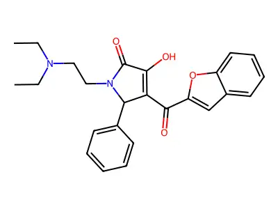 4-(benzofuran-2-carbonyl)-1-(2-(diethylamino)ethyl)-3-hydroxy-5-phenyl-1H-pyrrol-2(5H)-one structure