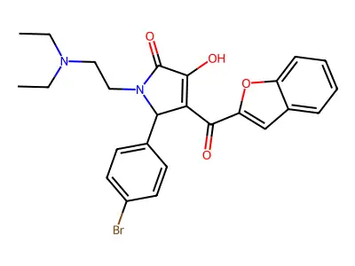 4-(benzo[d]furan-2-ylcarbonyl)-1-[2-(diethylamino)ethyl]-5-(4-bromophenyl)-3-h ydroxy-3-pyrrolin-2-one structure