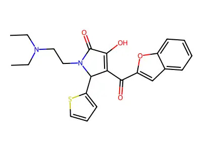 4-(1-benzofuran-2-ylcarbonyl)-1-[2-(diethylamino)ethyl]-3-hydroxy-5-(thiophen-2-yl)-1,5-dihydro-2H-pyrrol-2-one structure