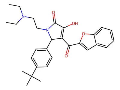 4-(benzo[d]furan-2-ylcarbonyl)-1-[2-(diethylamino)ethyl]-5-[4-(tert-butyl)phen yl]-3-hydroxy-3-pyrrolin-2-one structure
